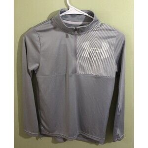 Under Armour Boys HeatGear 1/4 Zip Lightweight Pullover Jacket Grey Youth Medium